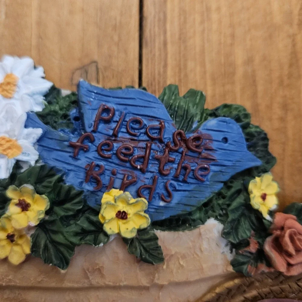 Please Feed the Birds Garden Photo Frame 4 Opening Birdhouse Floral Cottagecore